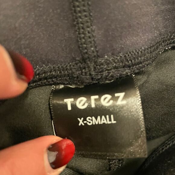 Terez Black High Waist Shaded Inkblots Ankle Activewear Bottoms XS - Picture 3 of 4